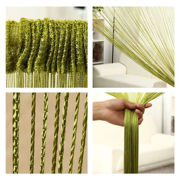 String Curtain Fringe Panel Thread Strip Backdrop Divider for Decor Lawn Green - Picture 5 of 6